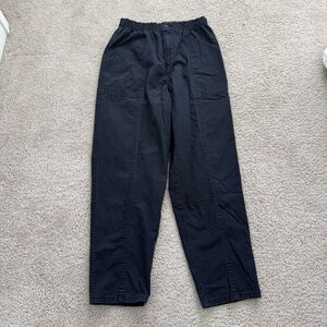 Vtg Season Ticket Black Cotton Straight Leg Utility Pants Preppy Classic Sz 14